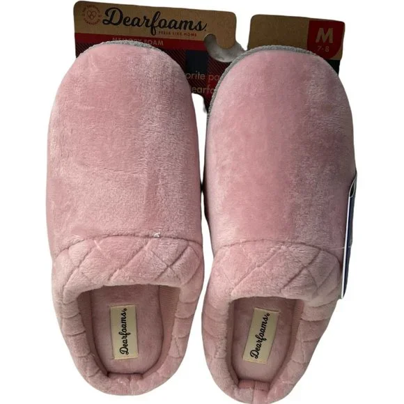 Dearfoams Women's Darcy Velour Clog Slippers - Microfiber With Memory Foam, Quilted Cuff - View #6